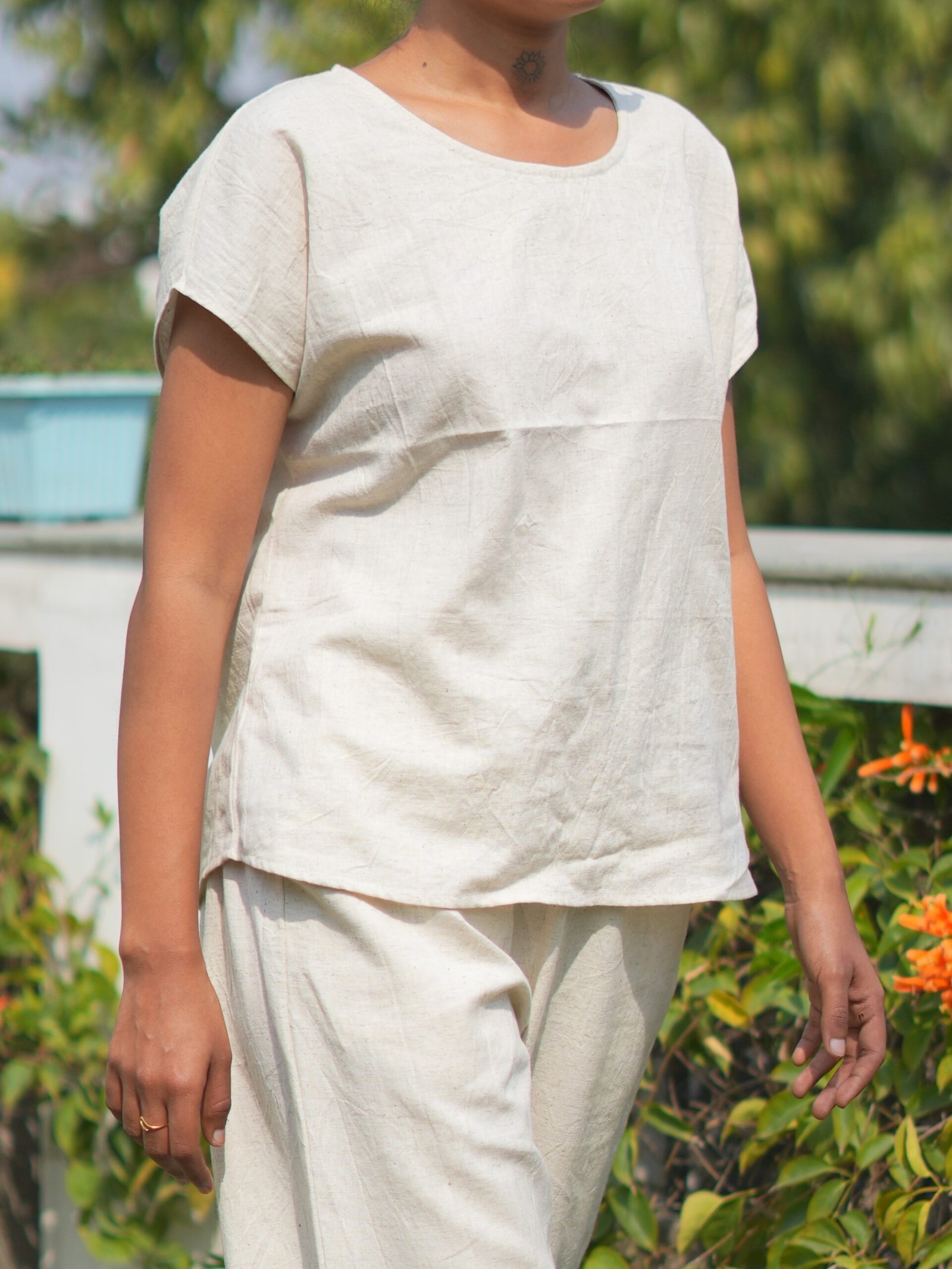 women’s khadi cotton co ord set | short sleeve top & bottom set for women | breathable natural cotton summer outfit women’s khadi cotton co ord set | short sleeve top & bottom set for women | breathable natural cotton summer outfit