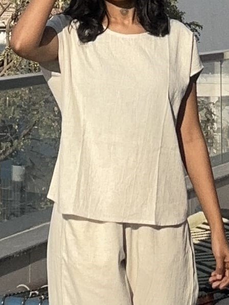 women’s khadi cotton co ord set | short sleeve top & bottom set for women | breathable natural cotton summer outfit women’s khadi cotton co ord set | short sleeve top & bottom set for women | breathable natural cotton summer outfit