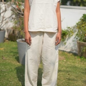 women’s khadi cotton co ord set | short sleeve top & bottom set for women | breathable natural cotton summer outfit