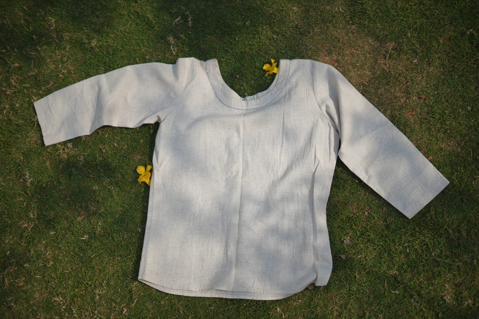 women’s 3/4 sleeve princess neck khadi cotton top 🌿 women’s 3/4 sleeve princess neck khadi cotton top 🌿