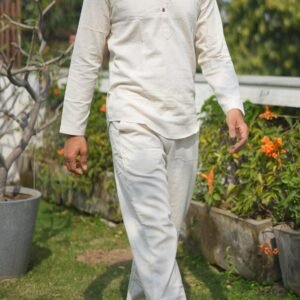 men’s khadi cotton kurta pajama set | breathable natural cotton ethnic wear for men