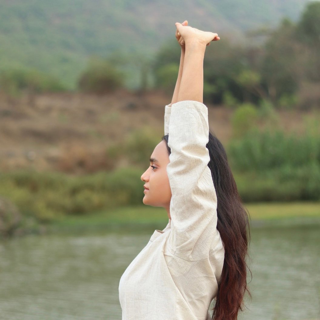 women’s 3/4 sleeve princess neck khadi cotton top 🌿 women’s 3/4 sleeve princess neck khadi cotton top 🌿