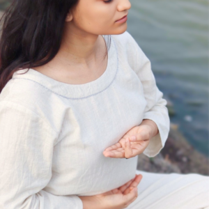 women’s 3/4 sleeve princess neck khadi cotton top 🌿