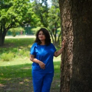 Women’s Amber Khadi Cotton Co-Ord Set | Breathable Natural Cotton Blue Top & Bottom Set for Women