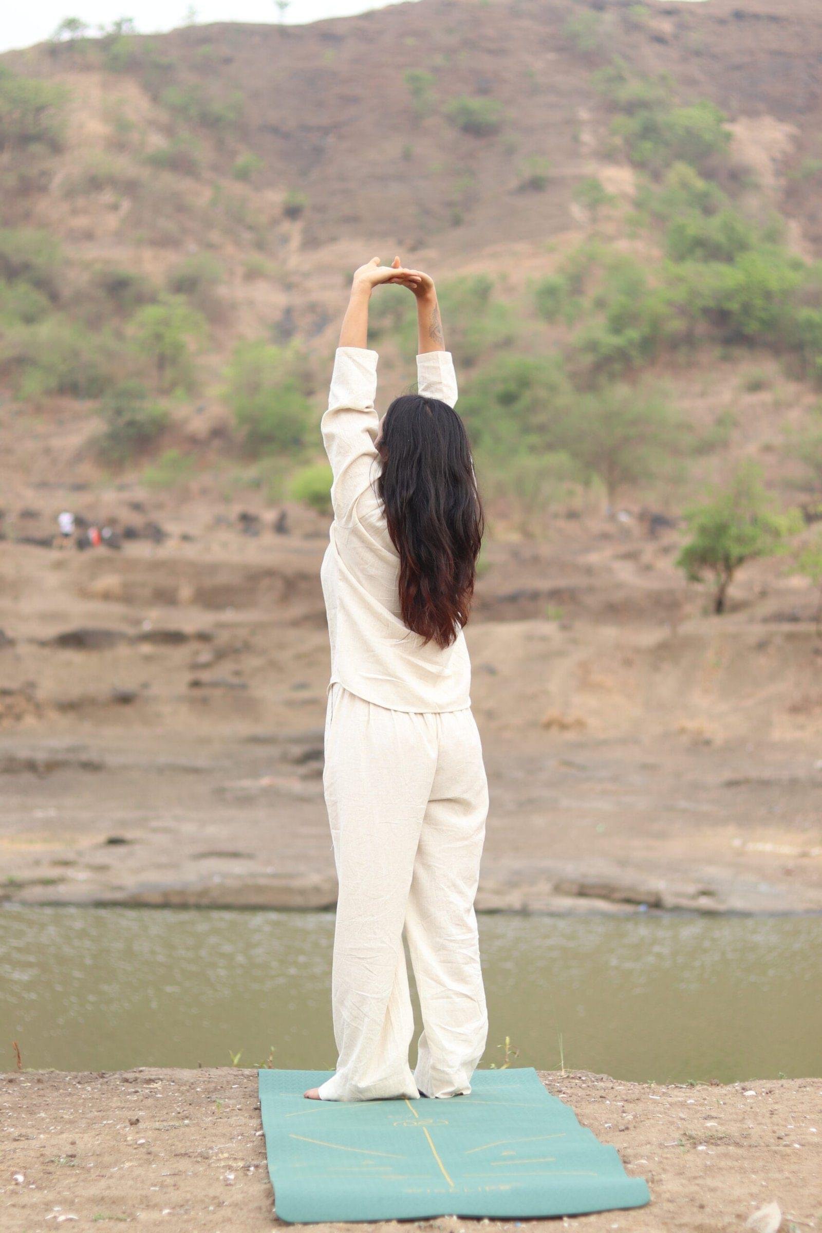women’s 3/4 sleeve princess neck khadi cotton top 🌿