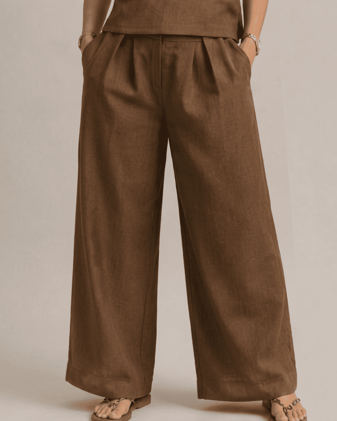 Mrittika Set – Earth Brown Khadi Cotton Co-ord Set for Women - Image 7