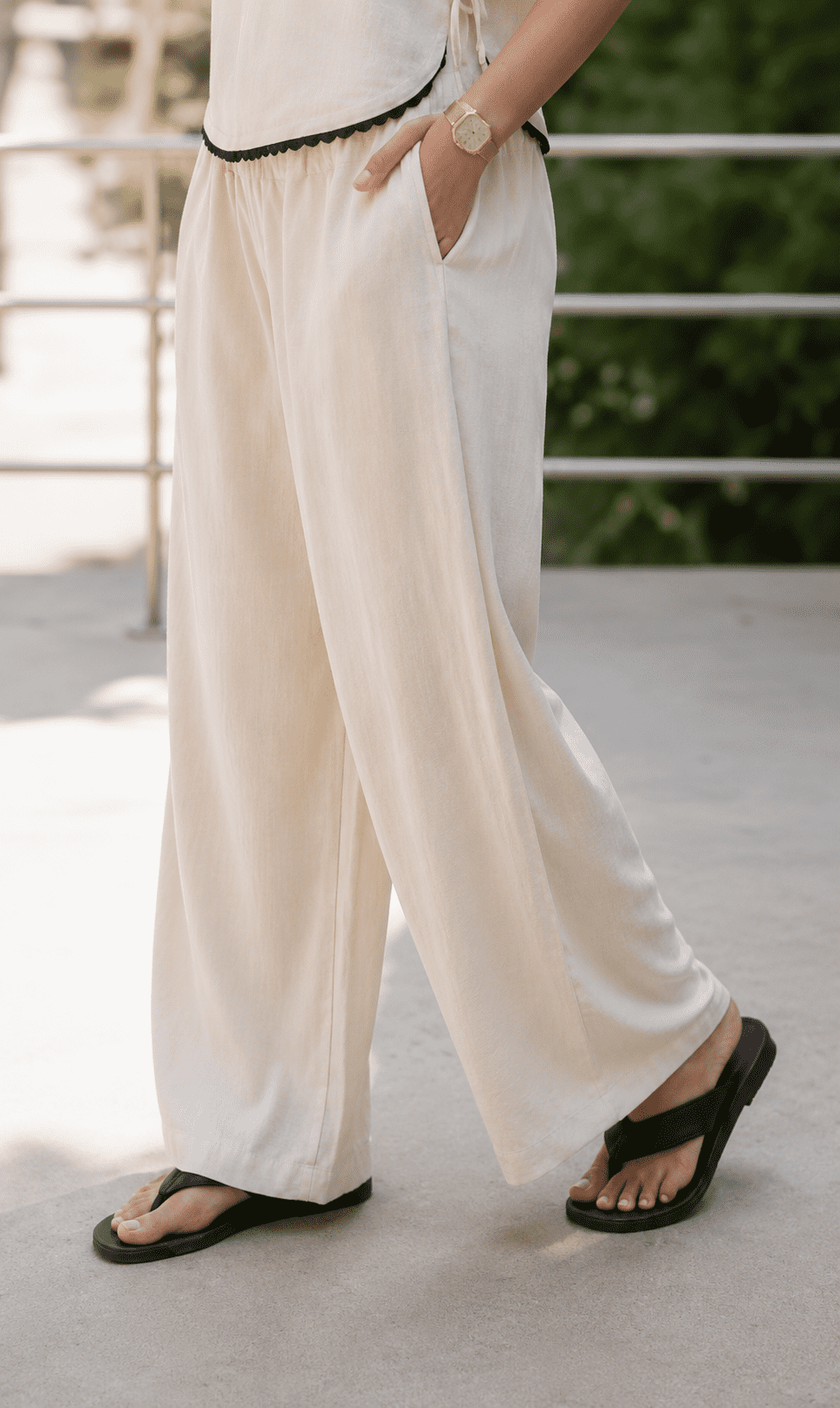 Kusuma Set – Ivory Lace Khadi Cotton Co-ord Set for Women - Image 2