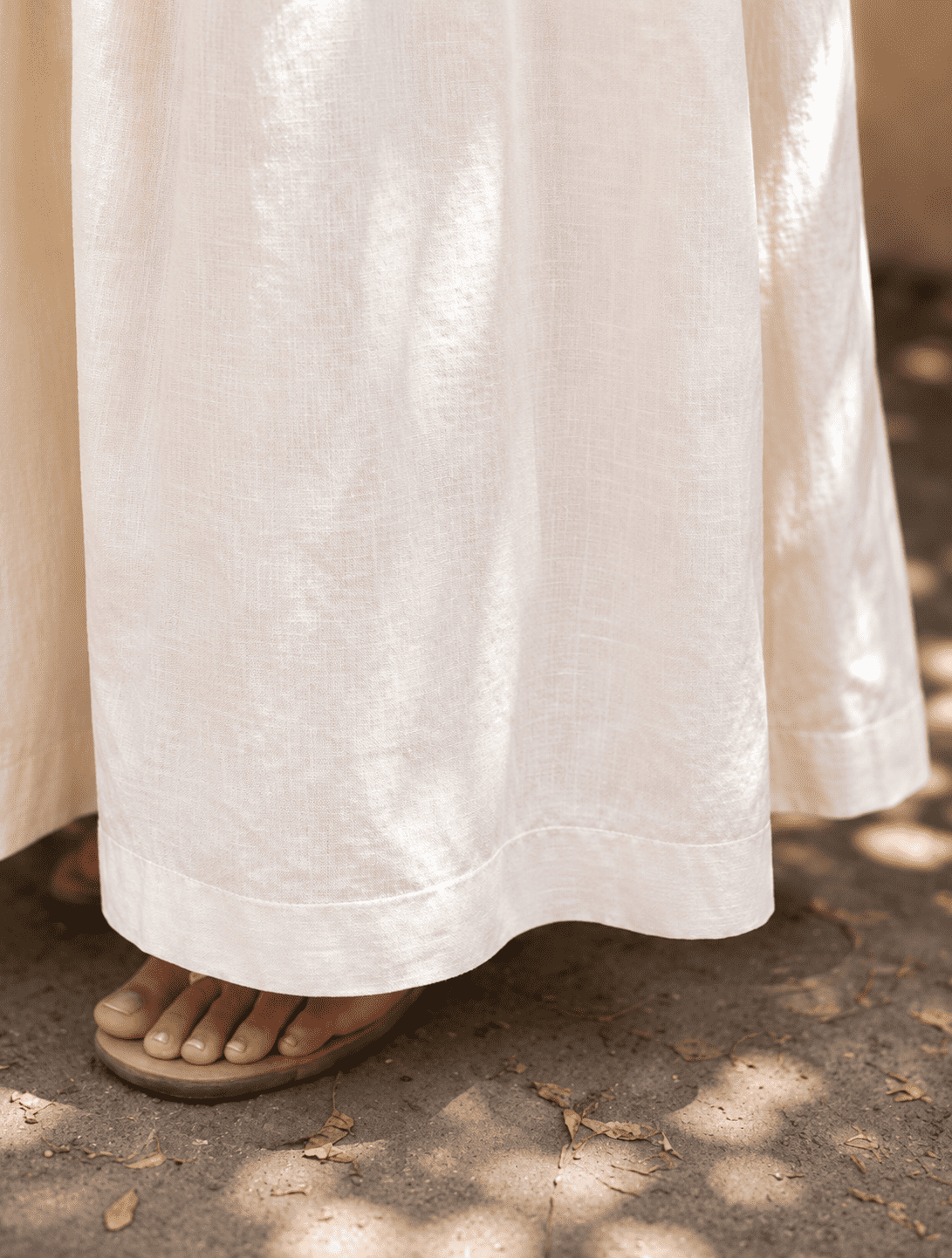 Leher Set – Ivory Khadi Cotton Skirt Set for Women - Image 3