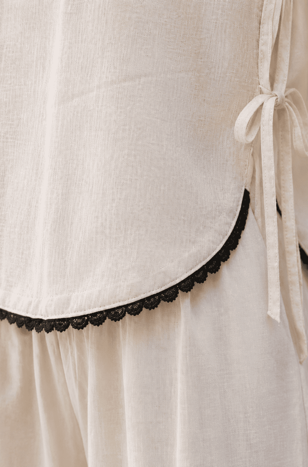 Kusuma Set – Ivory Lace Khadi Cotton Co-ord Set for Women - Image 3