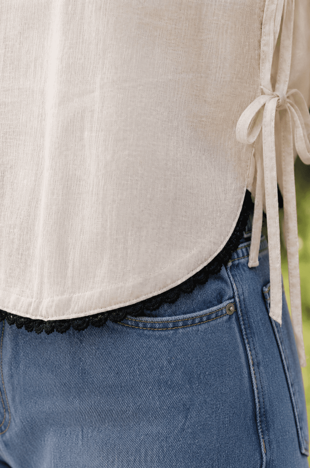 NeelKusu Combo – Blue & Ivory Khadi Cotton Tops for Women - Image 5