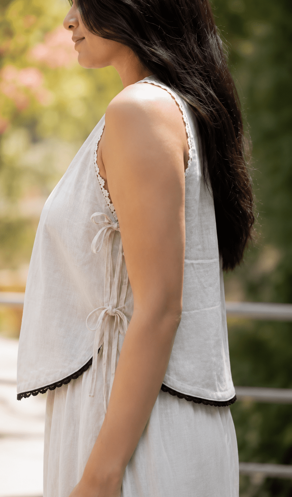 Kusuma Set – Ivory Lace Khadi Cotton Co-ord Set for Women - Image 7