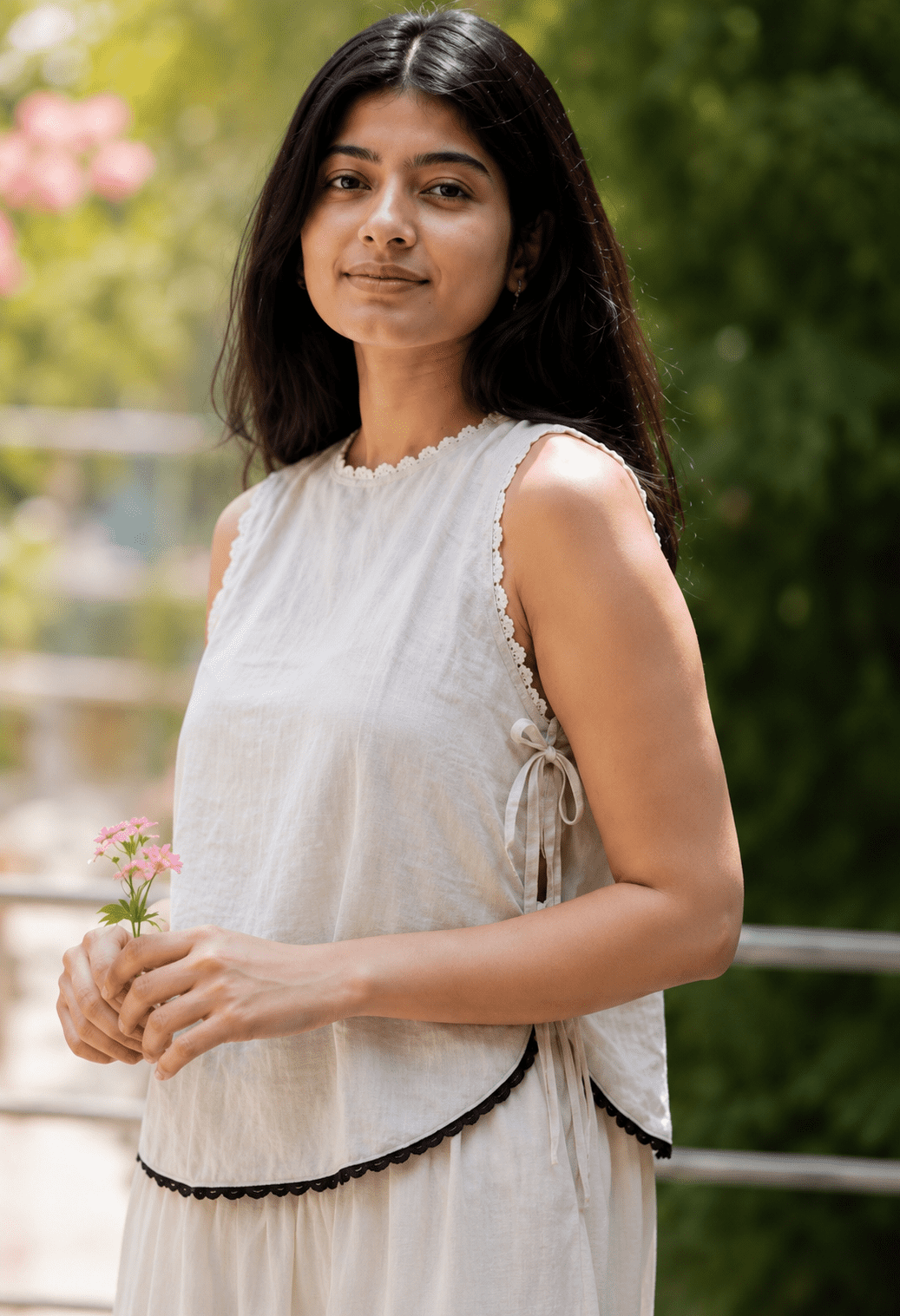 Kusuma Set – Ivory Lace Khadi Cotton Co-ord Set for Women - Image 6